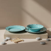 Services de table en mélamine bleue incassable avec décoration sous glaçure 2026 – Vaisselle en mélamine