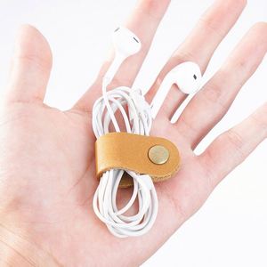 Organizador de Cables de Cuero Vacuno para Regalo Promocional, Clip de Almacenamiento con Hebilla Hecha a Mano, Enrollador de Cables, Regalos de Bienvenida en Stock - Product Image 4