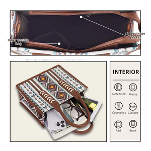 Bolso Tote Impermeable de Gran Capacidad para Mujer, Estilo Bohemio Vintage, Multifuncional, con Cierre, Marca Tanjing - Product Image 2