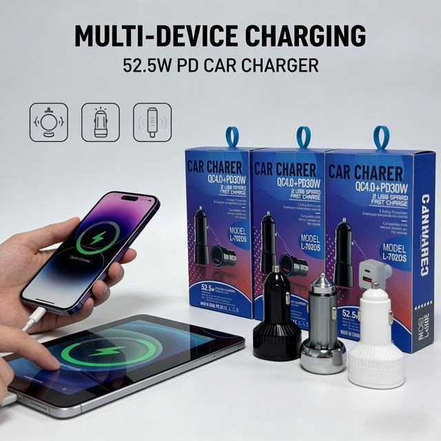 Tangle Free Cable Design Fast Charging USB Car Phone Charger 100W PD Universal Vehicle Use Car Charger