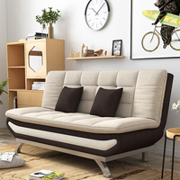 Sofá Cama con Estructura Metálica para Dormitorio, Sala de Estar, Muebles de Futón, Sofá Cama Reclinable con Estructura Metálica