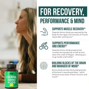 BCAA de Origen Vegetal de Marca Propia para Adultos, Cápsulas Vegetarianas de Aminoácidos de Cadena Ramificada para Mejorar la Energía - Product Image 4