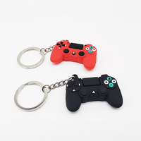 Porte-clés mignon en PVC en forme de manette de jeu 3D, accessoires de voiture, sac à bijoux