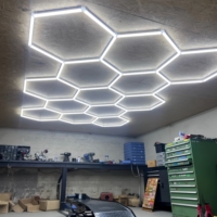 Lampes de travail hexagonales portables Tiktok DIY, tube lumineux LED 632W 69520LM AC 85-265V, éclairage de plafond en nid d'abeille, éclairage de garage, éclairage pour le detailing automobile