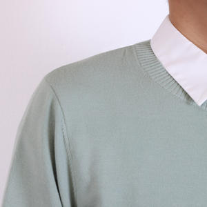 Pull à col rabattu avec broderie et haut en tricot à manches longues pour hommes Pull en coton pour hommes avec LOGO personnalisé OEM & ODM - Product Image 5