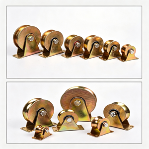 Rouleau de portail à rainure en V en acier galvanisé avec plaque de base, robuste, double roulement, roulement fluide, certifié CE, OEM disponible - Product Image 3