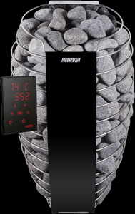 Sauna traditionnel carré en bois de pruche pour l'extérieur, villa pour 5 personnes, grandes fenêtres en verre, doubles bancs, toit en acier inoxydable, Harvia - Product Image 5