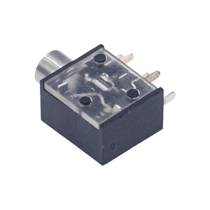 PJ-325 ช่องเสียบแจ็คเสียงสเตอริโอขนาด 3.5 มม., แบบติดตั้งแนวตั้ง 5 พิน พร้อมเปลือกทองเหลือง, ตัวเรือนสีดำพร้อมฝาครอบโปร่งใส - Product Image 4