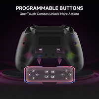 Manette HG04D pour console P5, PC/IOS/MAC/Android/S  Team, sans fil BT avec joystick programmable RVB, télécommande de jeu