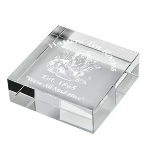 Guangzhou k9 optik kristal kağıt tutucu lazer gravür dikdörtgen kolye el sanatları için özelleştirilmiş paperweights