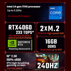 แล็ปท็อปสำหรับเล่นเกม <span class=keywords><strong>Acer</strong></span> <span class=keywords><strong>Nitro</strong></span> <span class=keywords><strong>5</strong></span> i7-13620HX rtx4060หน้าจอ15.6 Inchi 2.5K HD คอมพิวเตอร์เล่นเกมแล็ปท็อปพร้อมสมุดโน้ตกราฟิก RTX - Product Image 4