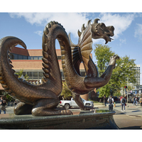Sculpture d'art Dragon en Bronze statue de dragon grandeur nature sculpture de dragon en laiton coulée en métal personnalisée pour jardin