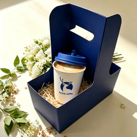 Expédition immédiate : Lot de 2 boîtes à café pliables pour bouquet de fleurs, avec support pour deux tasses, vente chaude