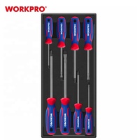 Juego de Herramientas Mecánicas WORKPRO 193PC BMC-Tray, Caja de Herramientas con Ruedas, Carro de Herramientas con Ruedas, Kit de Herramientas con Gabinete