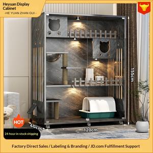 וילה לחתולים מעץ בעיצוב יוקרתי קליל, לשימוש בכל עונות השנה, 120x60x150 ס\\\"מ, ללא צורך בהרכבה - Product Image 3