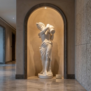 Statua a grandezza naturale della Dea Idronima <span class=keywords><strong>in</strong></span> marmo bianco, fontana scolpita a mano, scultura classica europea <span class=keywords><strong>in</strong></span> <span class=keywords><strong>pietra</strong></span>. - Product Image 3