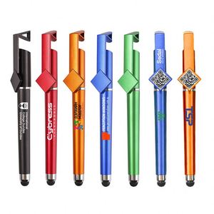 Stylos publicitaires en plastique personnalisés avec logo, encre gel rouge, pour support de téléphone et stylet, vente en gros, fabricant chinois - Product Image 2