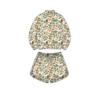 Ensemble 2 pièces camouflage pour garçons, haut et short à cordon de serrage pour tout-petits, tenue décontractée d'extérieur pour enfants - Product Image 6