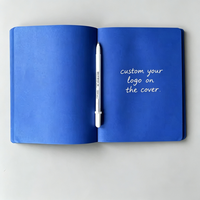 Carnet personnalisé en cuir PU souple, pages bleues, logo personnalisé, agenda pour le bureau