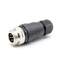 Connecteur circulaire mâle 7/8 "6 broches IP67 connecteur d'automatisation industrielle installable sur le terrain étanche