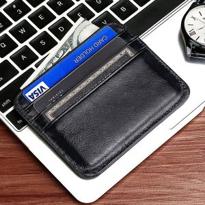 Wholesale <strong>Custom</strong> Logo Slim PU Leather Card Holder Multi Card Slots Portable Business Credit Card <strong>Wallet</strong> for Men Women Gift - Product Image 5