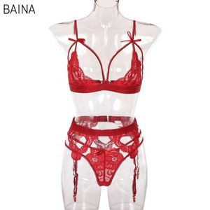 Ensemble de lingerie sexy pour femme, sous-vêtements, vêtements de nuit, dentelle florale noire, marque privée - Product Image 5