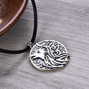 Mythologie nordique Bijoux Protection Talisman <span class=keywords><strong>Norsemen</strong></span> 925 Sterling Silver Viking Wolf Amulette Pendentif Collier pour Hommes - Product Image 2