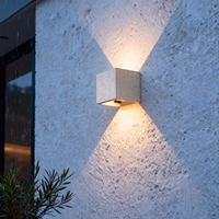 Lampe murale LED Disenky moderne pour extérieur, étanche, en ciment noir et blanc, carrée, haute luminosité, avec garantie de 2 ans
