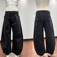Jeans en denim selvedge japonais brut surdimensionnés avec logo personnalisé, vente en gros, coupe décontractée, poids moyen, jambe large, taille haute