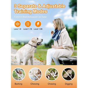 Bousnic <b>Dog</b> Shock <b>Collar</b> 2 Pack 3300 Ft Waterproof Rechargeable Training <b>Collar</b> For <b>Large</b> Medium Small <b>Dogs</b> - Product Image 3