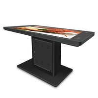Table basse intelligente de conception moderne de 43 pouces, en verre trempé, étanche, écran tactile interactif, table basse pour le divertissement à domicile