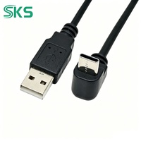 Cable USB a Tipo C de Carga Rápida 3A, Cable de Carga en Forma de L de 90 Grados, para Teléfono, Control de Juegos, Cámara de Coche