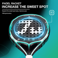 Raquette de padel personnalisée de la marque Jusain Factory avec sélection de carbone 3K 12K 18K, noyau EVA absorbant les chocs, utilisation en intérieur et en extérieur