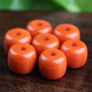 <b>Red</b> Resin Barrel Beads Wood Grain Pattern 10mm DIY Buddhist Bracelet Accessories Handmade Jewelry <b>Materials</b> - Product Image 1