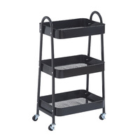 Chariot à roulettes amovible en acier au carbone en forme de A à 3 niveaux, étagère de rangement portable multifonction pour salon, cuisine, salle de bain