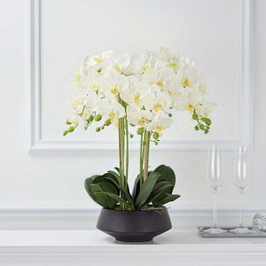 Moderna Flor de Orquídea Artificial Oh Arts de 58 cm, Orquídeas Phalaenopsis de Tacto Natural Artificiales con Maceta - Product Image 2