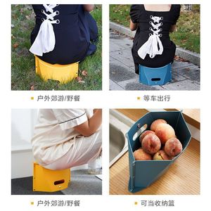 <b>Plastic</b> Folding <b>Stool</b> Portable Compact Design For Home Travel Outdoor Use Multicolor Option - Product Image 3