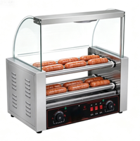 Machine à griller les saucisses XJD-7 professionnelle à 7 tubes en acier inoxydable avec étagère pour snack-bar