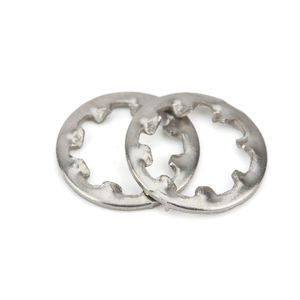 Rondelles de sécurité métriques en acier inoxydable 304, finition brute, anti-desserrage, DIN 6797J, à dents internes - Product Image 3