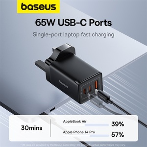   Chargeur GaN 65W, charge rapide 4.0 3.0, type C PD <span class=keywords><strong>USB</strong></span>, chargeur UK avec QC 4.0, chargeur rapide portable pour ordinateur portable, <span class=keywords><strong>iPhone</strong></span> 15 14 - Product Image 2