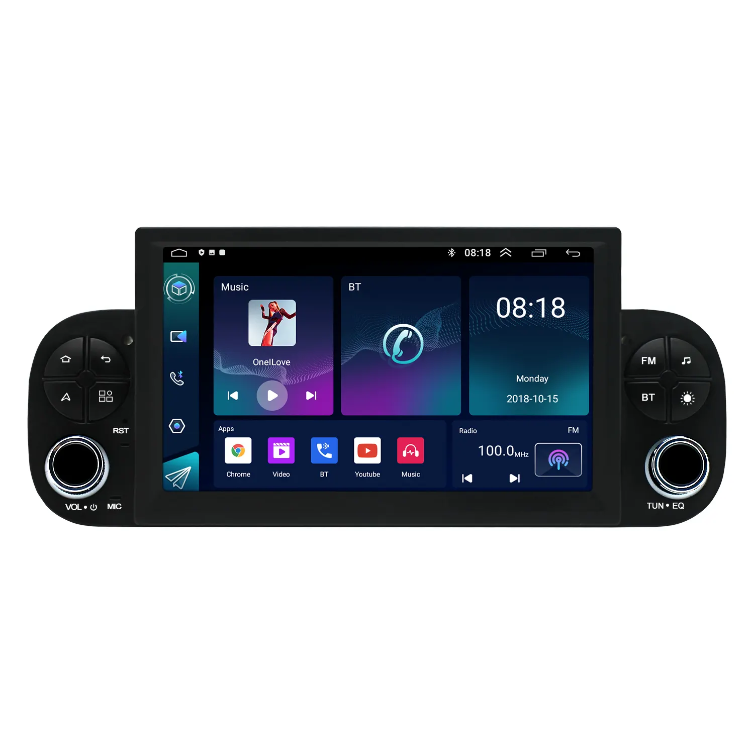 GPS navigasyon ile Fiat PANDA 2013-2020 Carplay multimedya oynatıcı için 7 inç Android araba radyo