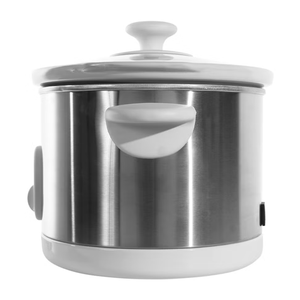 Cuisinière lente <span class=keywords><strong>électrique</strong></span> 4L 4.5L 5L en argent brossé, manuelle, 3 réglages de température, fonction maintien au chaud, compatible lave-vaisselle, couvercle en verre - Product Image 5