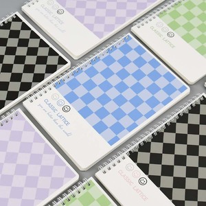 Taccuino <span class=keywords><strong>a</strong></span> <span class=keywords><strong>spirale</strong></span> con coperchio <span class=keywords><strong>a</strong></span> scacchi per ufficio estetico minimalista per uso quotidiano - Product Image 2