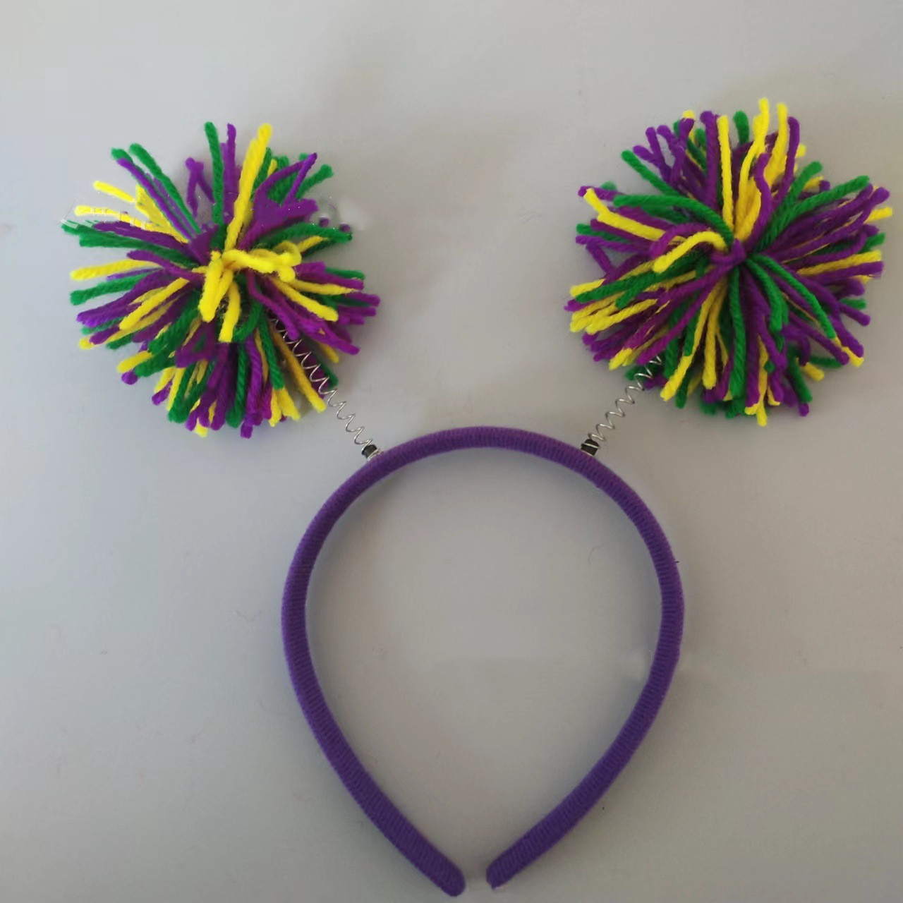 Rainbow Pom Pom Fluffy Ball Headband for New Year & Halloween