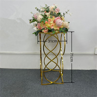 Support de fleurs élégant en métal doré pour mariage, support géométrique pour allée centrale, centre de table, décoration pour événements, fêtes et hôtels