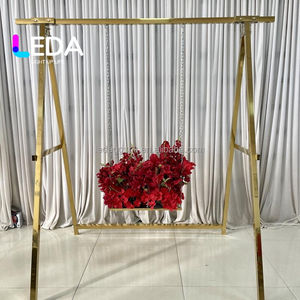 Fondo Decorativo Dorado para Escenario de Eventos LeDA, Fondo de Boda de Acero Inoxidable con Marco Dorado Brillante, Fondo Decorativo de Metal - Product Image 2