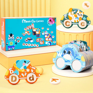 Jouet d'apprentissage de l'<span class=keywords><strong>alphabet</strong></span>, jeu d'éveil amusant en anglais, jeu de mots orthographiés en bois mignon - Product Image 1