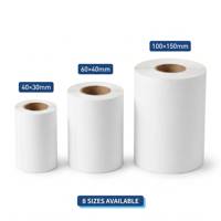 Rouleau d'étiquettes thermiques 100x150mm, noyau de 1 pouce, vierges, imperméables, autocollantes pour imprimante d'étiquettes de codes-barres de bureau
