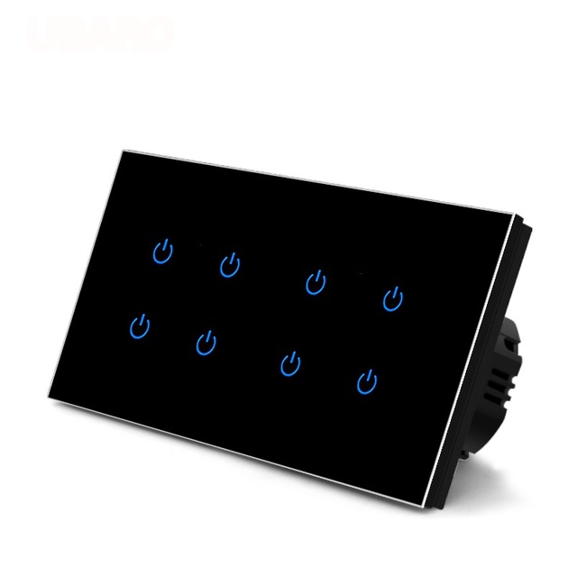 CE Certified for Tuya Smart EU Standard Touch Switch 2-8Gang 230V WiFi/Zigbee Alexa Google Home Compatible Wifi Smart Switch