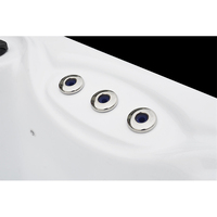 Sunrans Spa Bain à remous autoportant moderne en acrylique pour 2 personnes avec drain, idéal pour usage hôtelier et massage en couple dans les petits espaces